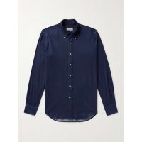 Button-Down Collar Cotton-Blend Chambray Shirt