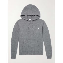 Logo-Embroidered Wool and Cashmere-Blend Hoodie