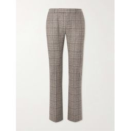 Slim-Fit Pleated Prince of Wales Checked Wool Suit Trousers