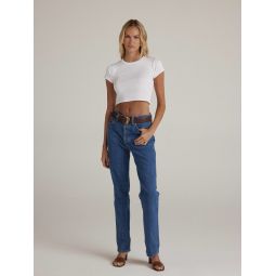 Belen Cropped Baby Tee - White