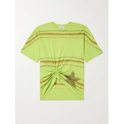 Cropped Striped Cotton-Jersey T-Shirt