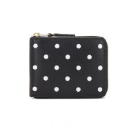 Dots Printed Leather Zip Wallet
