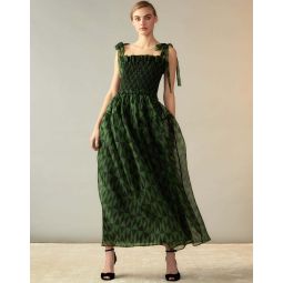 Evergreen Organza Dress - Black/Green