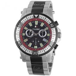 Hawk Date Black Dial Chronograph Stainless Steel Mens Watch SC-5H2-04-007-4