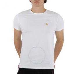 Mens Embroidered Logo T-Shirt In White, Size Medium