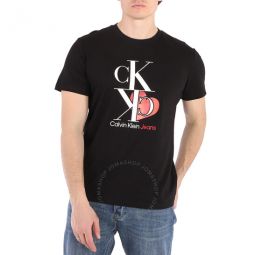 Black Heart CK Logo Print Regular-Fit T-shirt, Size Small