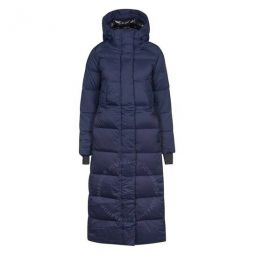 Atlantic Navy Hooded Down Alliston Longline Parka, Size Small