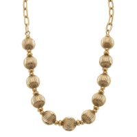 Canvas Jade Ribbed Metal Chain Link Necklace In Worn Gold