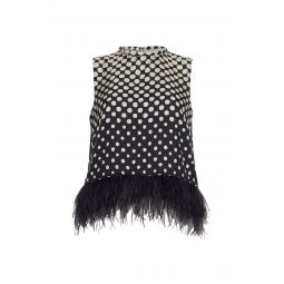 Belmond Feathers Top - Spotted Geo Black