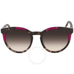 Gradient Brown Pink Oval Unisex Sunglasses