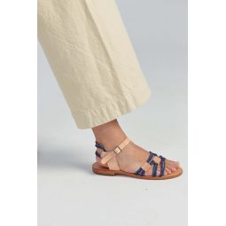 Cleo Flat - Cobalt/Tan