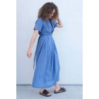 Jocelyn Dress - Blue Gauze Plaid