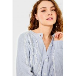 Celine Cotton Viscose Cardigan - Light Blue