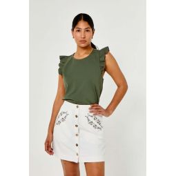 Cosette Cotton Slub Skirt - Bright White