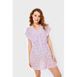 Louise Eyelet Coverup - Pastel Lilac