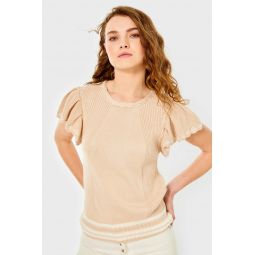 Madeline Cotton Viscose Sweater - Sand