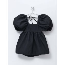 ALMA STRIA MATELASSE BLOUSE - BLACK