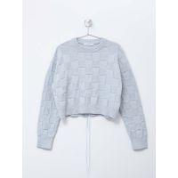 GUDRUN JUMPER DARCY CHECK KNIT top - ICE BLUE