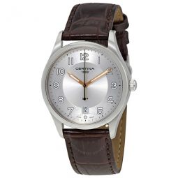 DS-4 Silver Dial Black Leather Watch