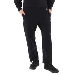 Black Cotton Logo Long Sweatpants, Size Medium