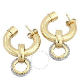St. Tropez Mariner Yellow Gold PVD Steel Cable Earrings