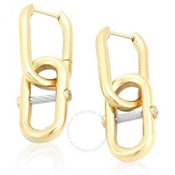St. Tropez Mariner Yellow Gold Steel Chain Link Earrings