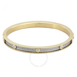 Forever Eternity Yellow Gold PVD Steel Cable Bangle, Size M