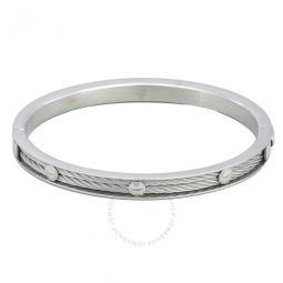 Forever Eternity Stainless Steel Cable Bangle, Size M