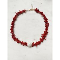 Pearl Choker Necklace - Red