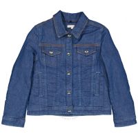 Kids Faux Fur Collar Denim Jacket, Size 8Y