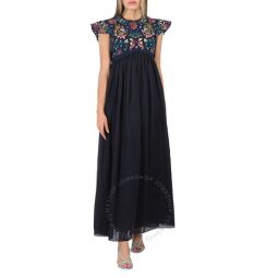 Ladies Empire Ruffled Maxi Dress, Brand Size 34 (US Size 2)