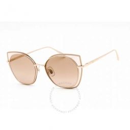 Brown Mirror Gold Cat Eye Ladies Sunglasses