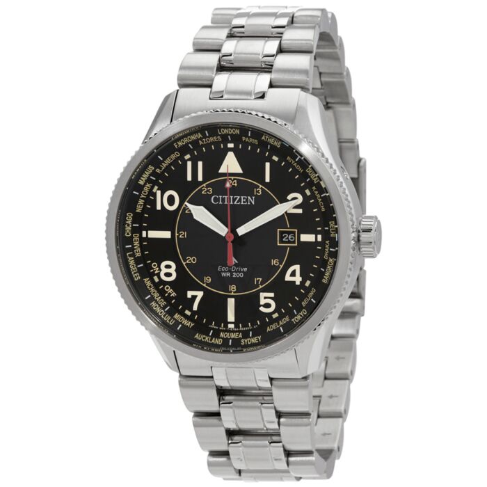 Men's Promaster Sky Stainless Steel Black Dial Watch