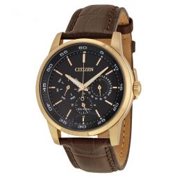 Dress Eco-Drive Black Dial Brown Leather Mens Watch