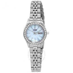 Quartz Crystal Blue Dial Ladies Watch
