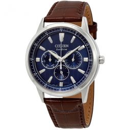 Corso Blue Dial Brown Leather Mens Watch