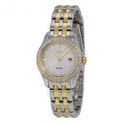 Silhouette Crystal Silver Dial Eco-Drive Ladies Watch