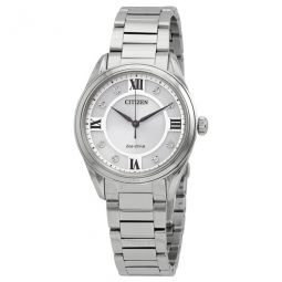 Arezzo Eco-Drive Silver Dial Ladies Watch