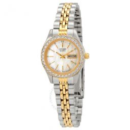 Quartz Crystal Mother of Pearl Dial Ladies Watch