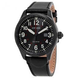 Eco-Drive Black Dial Black-plated Mens Watch