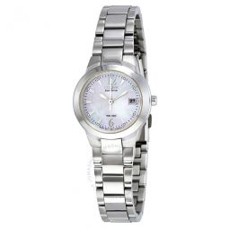 Silhouette Eco-Drive Mother of Pearl Dial Ladies Watch
