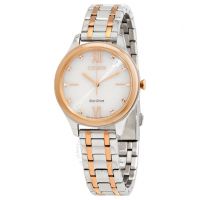 Eco-Drive Ivory Dial Two-tone Ladies Watch