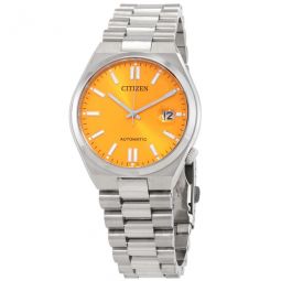 Automatic Orange Dial Mens Watch