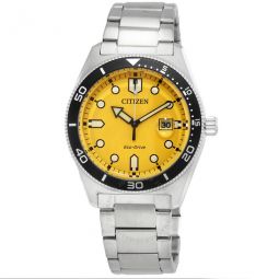 Eco-Drive Yellow Dial Mens Watch