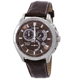 Eco-Drive Perpetual GMT Brown Dial Mens Watch