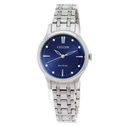 Eco-Drive Crystal Blue Dial Ladies Watch
