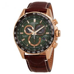 PCAT World Time Chronograph Green Dial Mens Watch