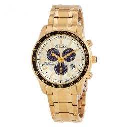 Brycen Eco-Drive Chronograph Gold Dial Mens Watch
