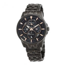 Calendrier Multifunction Black Dial Black-plated Mens Watch