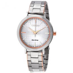 Eco-Drive Silver Dial Two-tone Ladies Watch
